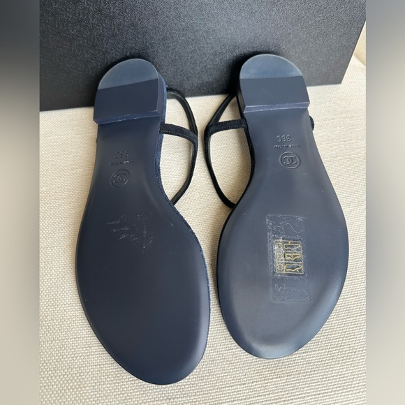 Navy Blue Chanel Sandals - Size 36 - Picture 2 of 5